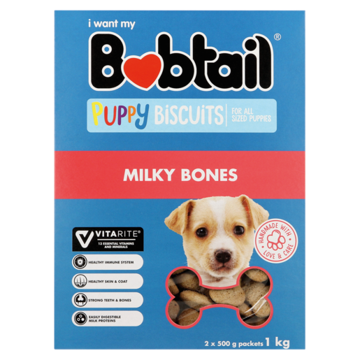 Bobtail Milky Bones Puppy Biscuits 1kg