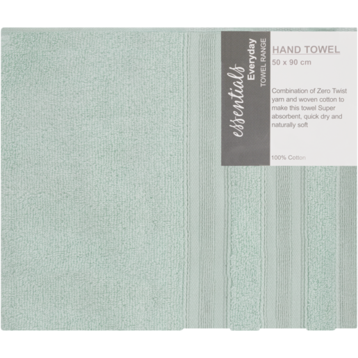 Essentials Duet Range Green Hand Towel 50 x 90cm
