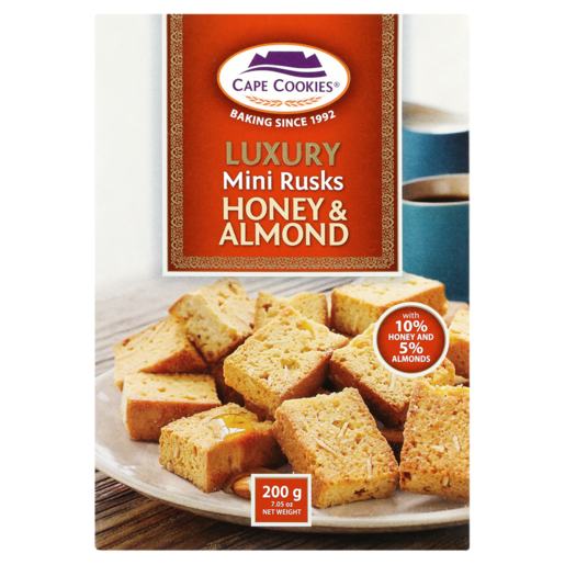 Cape Cookies Luxury Mini Honey & Almond Rusks 200g
