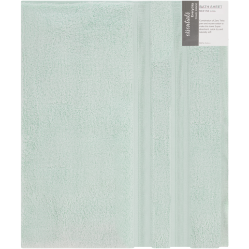 Essentials Duet Range Green Bath Sheet 90 x 150cm