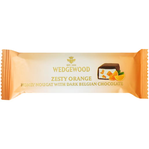 Wedgewood Zesty Orange Dark Chocolate Coated Honey Nougat 40g