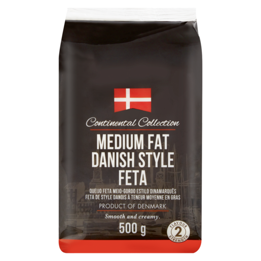Continental Collection Medium Fat Danish Style Feta Cheese Pack 500g