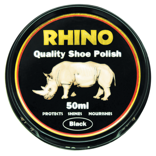 Rhino Black Shoe Polish 50ml