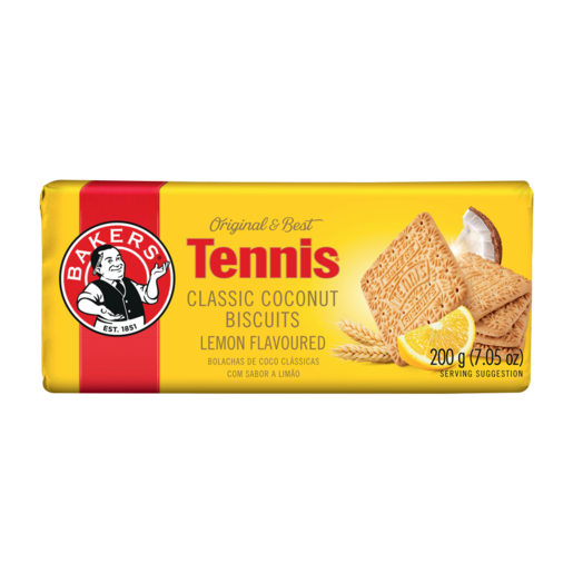 Bakers Tennis Lemon Flavoured Classic Coconut Biscuits 200g