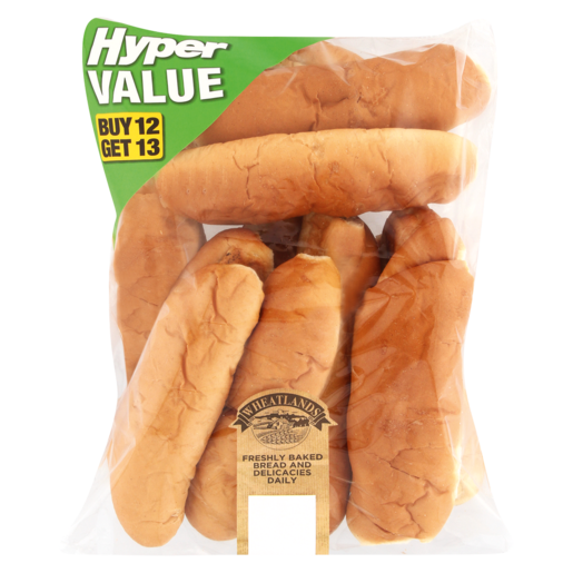 Wheatlands Hotdog Rolls 13 Pack