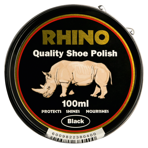 Rhino Black Shoe Polish 100ml