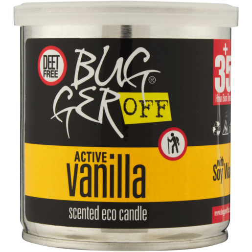 Bugger Off Active Vanilla Scented Eco Candle 250g