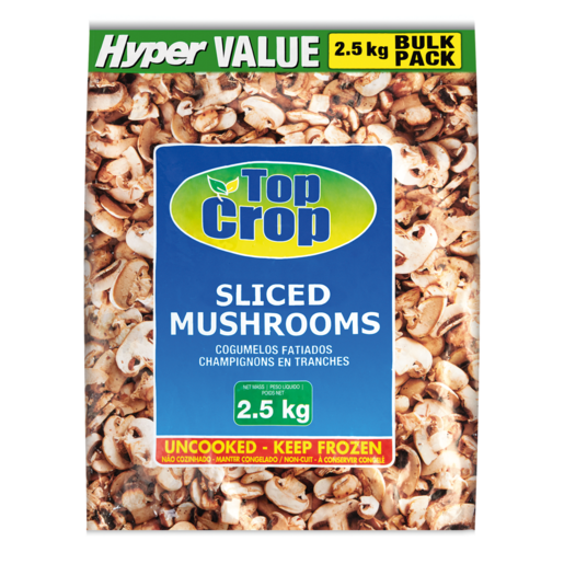 Hyper Value Top Crop Frozen Sliced Mushrooms 2.5kg