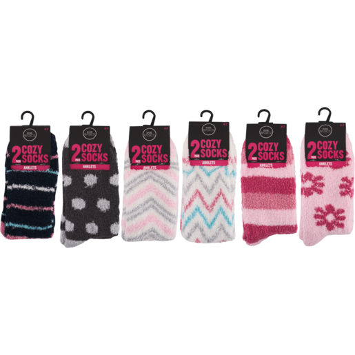 Bare Basics Cozy Socks Size 4-7 Anklets 2 Pack (Assorted Item - Supplied At Random)