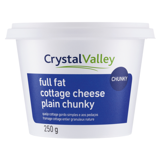 Crystal Valley Full Fat Plain Chunky Cottage Cheese 250g