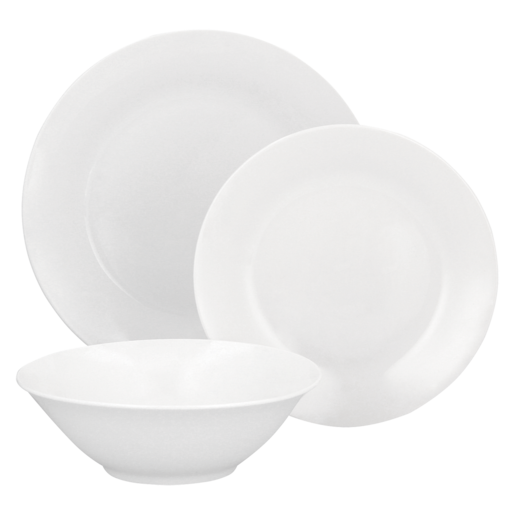 Elite White Dinner Set 12 Piece | Plates & Bowls | Crockery | Kitchen ...