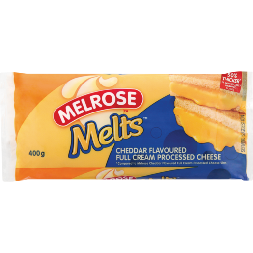 Melrose Melts Cheddar Flavoured Full Cream Processed Cheese Slices 400g