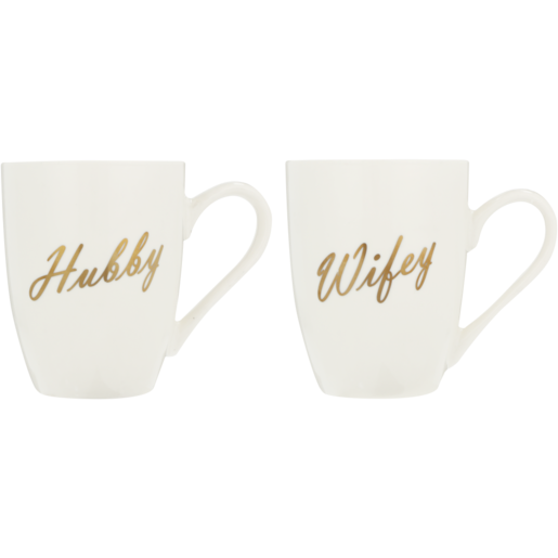 Assorted White Hubby or Wifey Coffee Mug (Single Item, Colour May Vary)