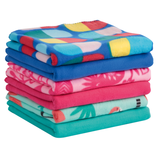 Essentials Printed Fleece Throw 2 Pack (Colour May Vary)