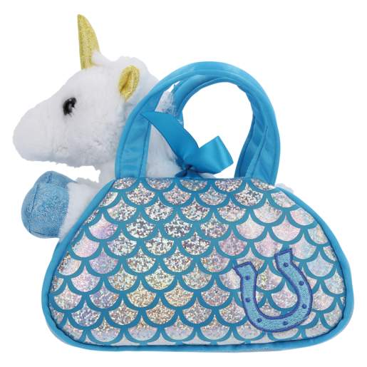 Unicorn In Bag Plush Toy 16cm