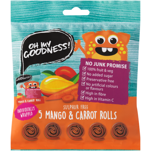 Oh My Goodness! Dried Mango & Carrot Rolls 5 Pack