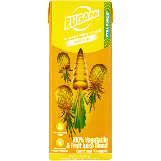 Rugani Xtra Force Carrot Pine Force 100% Vegetable & Fruit Juice Blend 330ml 