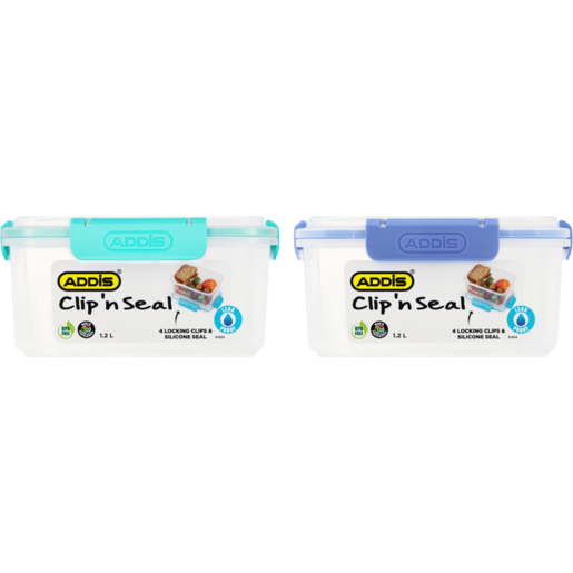 ADDIS Clip 'n Seal Lunch Box 1.2L (Colour May Vary)