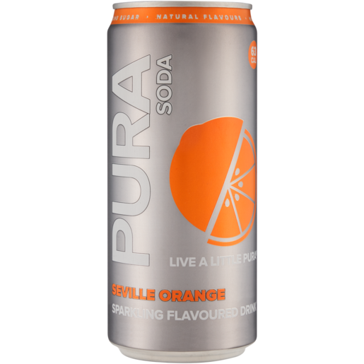Pura Soda Seville Orange Sparkling Flavoured Soft Drink Can 300ml