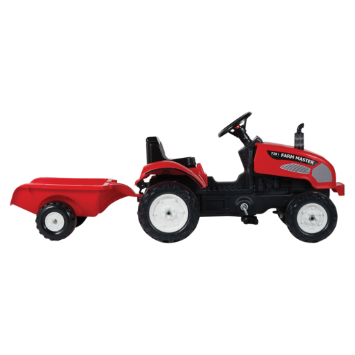 Red Pedal Farm Tractor With Trailer