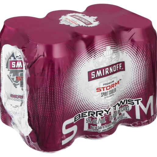 Smirnoff Storm Berry Twist Spirit Cooler Cans 6 x 440ml