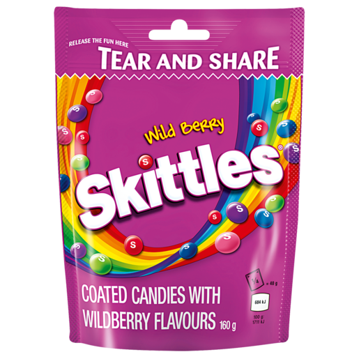 Skittles Wild Berry Flavoured Sweets 160g