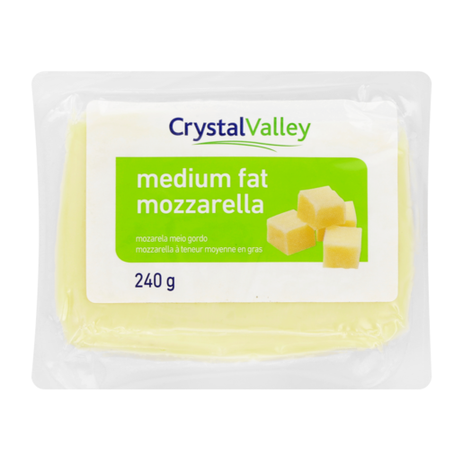 Crystal Valley Medium Fat Mozzarella Cheese 240g