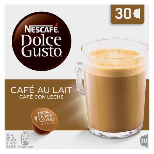 Nescafé Dolce Gusto Café Au Lait Coffee Capsules 30 Pack, Coffee Pods, Coffee, Drinks