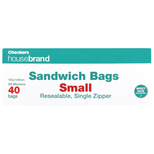 Checkers Housebrand Small Zipper Sandwich Bags 40 Pack