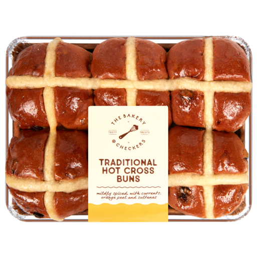 The Bakery Traditional Hot Cross Buns 6 Pack