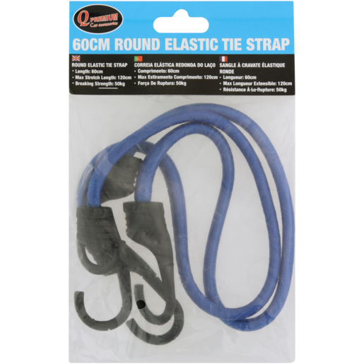 Q Premium Blue Round Elastic Tie Strap 60cm