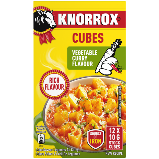 Knorrox Vegetable Curry Flavoured Stock Cubes 12 x 10g