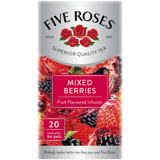 Five Roses Mixed Berries Flavoured Fruit Infusion Teabags 20 Pack