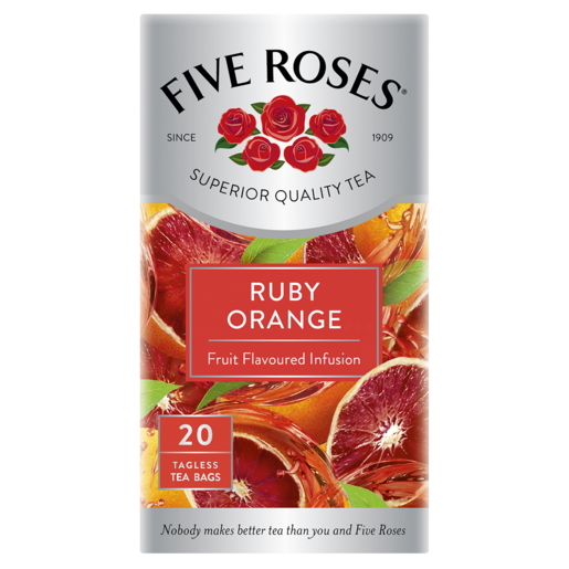 Five Roses Ruby Orange Fruit Flavoured Infusion Teabags 20 Pack
