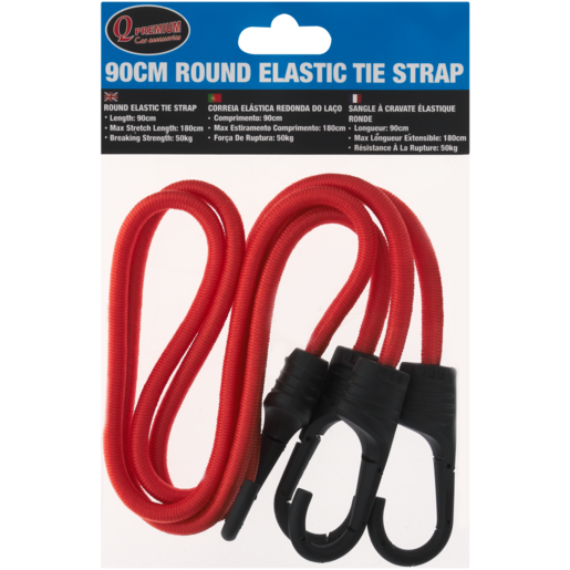 Q Premium Orange Round Elastic Tie Strap 90cm