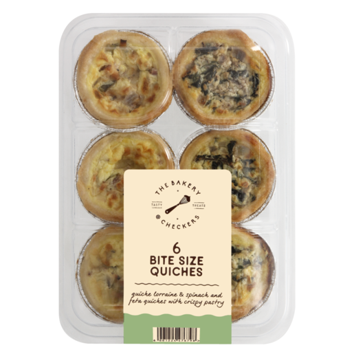The Bakery Fresh Quiche Lorraine & Spinach & Feta Mini Quiches 6 Pack