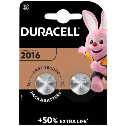 Duracell DL/CR2016 Lithium Coin Batteries 2 Pack