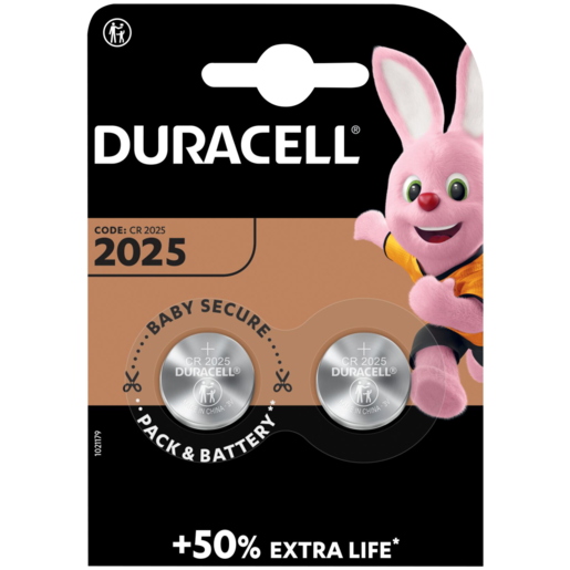 Duracell DL/CR2025 Lithium Coin Batteries 2 Pack