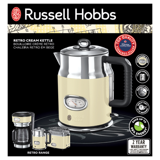 Russell Hobbs Cordless Retro Cream Kettle 1.7L, Kettles, Kitchen  Appliances, Appliances, Household