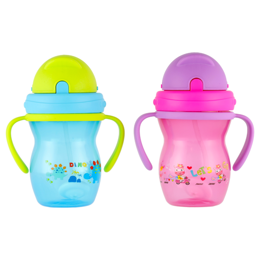Jolly Tots Printed 2 handles Straw Cup 3 Months+ (Assorted Item- Supplied At Random)