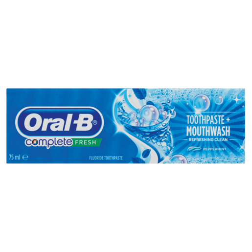 Oral-B Peppermint Flavoured Complete Fresh Toothpaste & Mouthwash 75ml