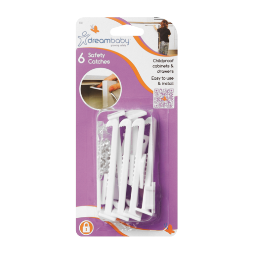 Dreambaby White Safety Catch 6 Pack