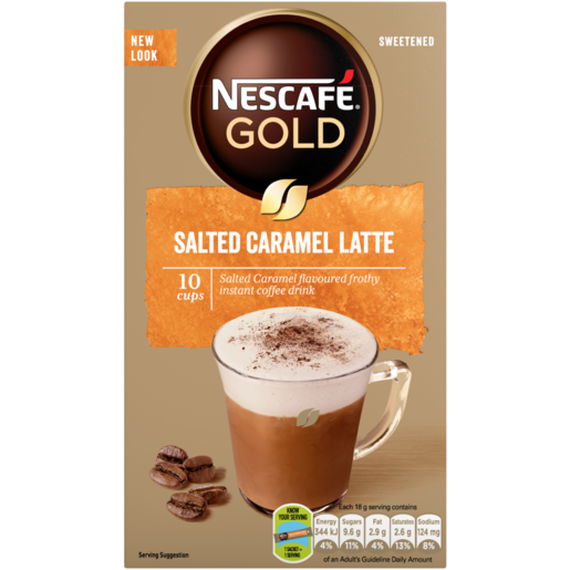 Nescafé Gold Salted Caramel Latte 10 x 18g, Instant Cappuccino, Latte &  Mocha, Coffee, Drinks