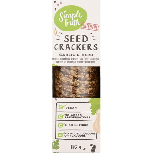 Simple Truth Gluten Free Garlic & Herb Seed Crackers 115g