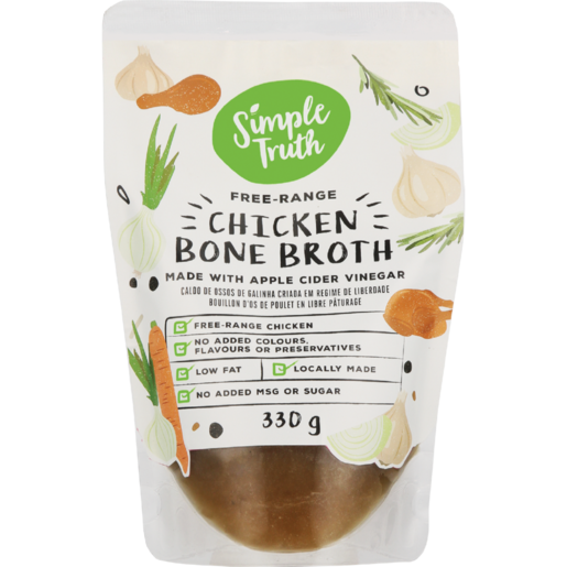 Simple Truth Free-Range Chicken Bone Broth Made With Apple Cider Vinegar 330g