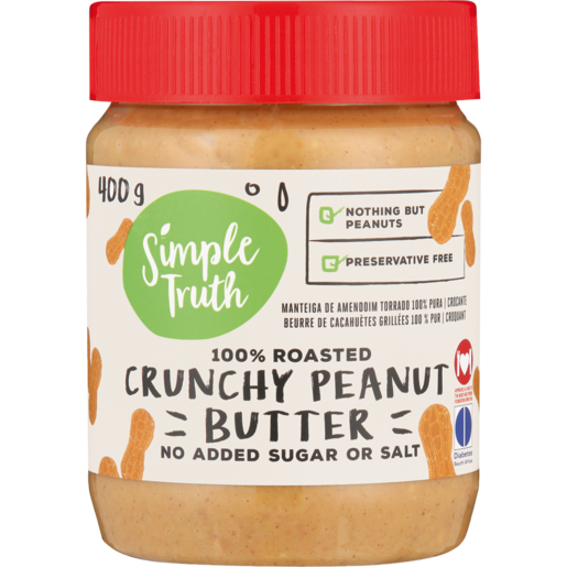 Simple Truth Reduced Sugar 100% Roasted Crunchy Peanut Butter 400g