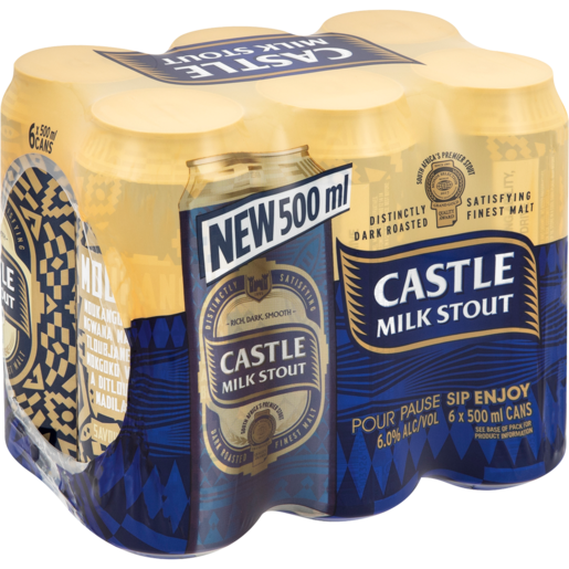 Castle Milk Stout Beer Cans 6 x 500ml