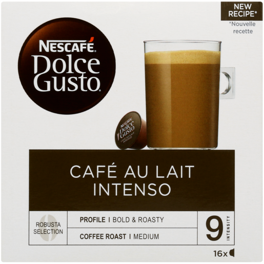 NESCAFÉ Dolce Gusto Café Au Lait Intenso 9 Medium Coffee Roast Caps 16 Pack