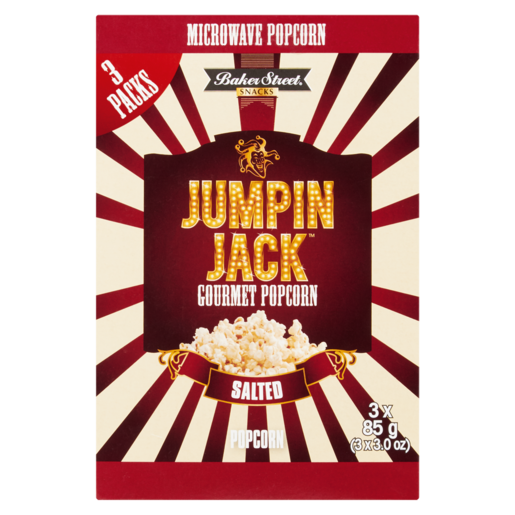 Jumpin Jack Salted Gourmet Microwave Popcorn 3 x 85g