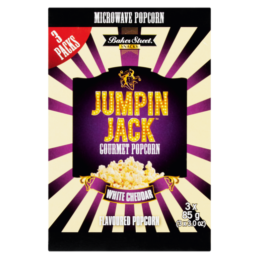 Jumpin Jack White Cheddar Gourmet Microwave Popcorn 3 x 85g